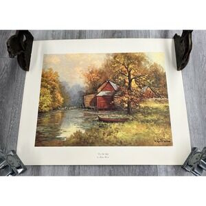 Robert Wood 'The Old Mill' Unframed Lithograph Painter Of American Landscape